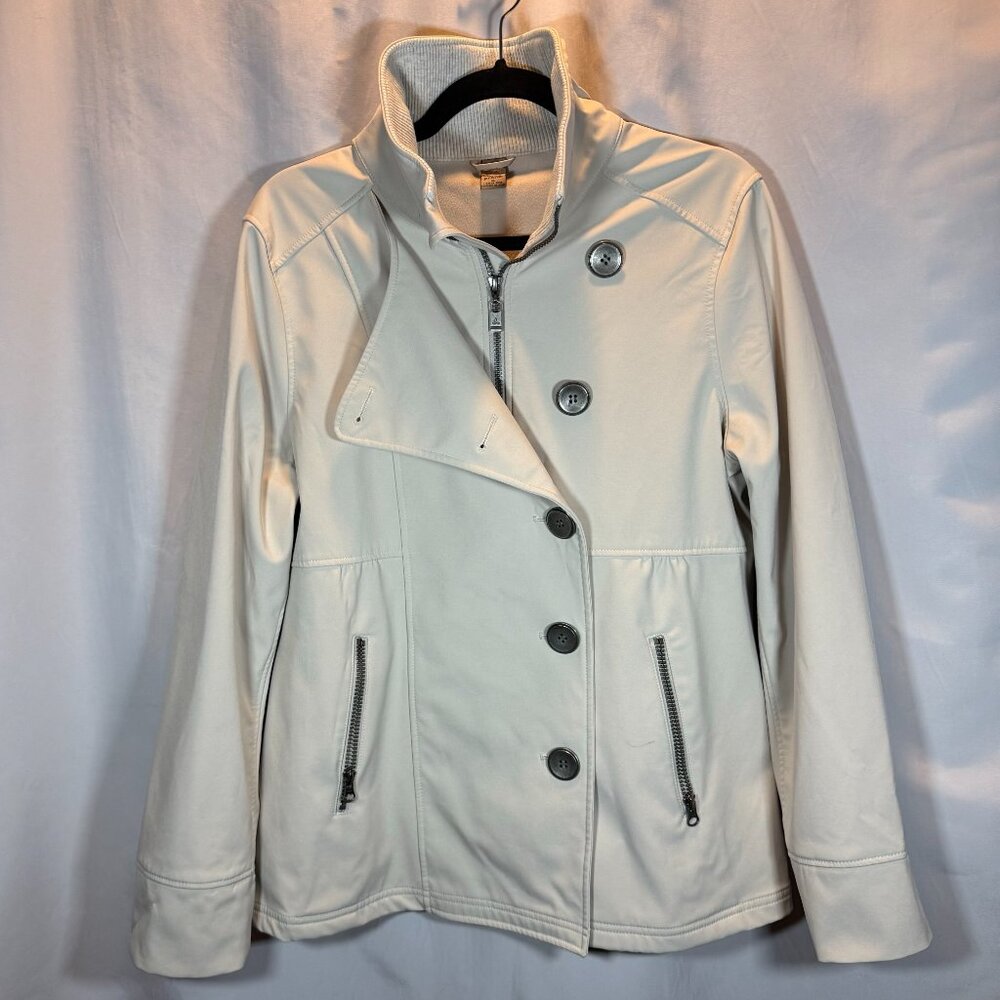 Prana Martina Jacket - Women's XL Cream Asymmetrical
